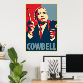 Cowbell - Obama parody poster (Thuiskantoor)