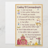 Cowboy 10 geboden - Boerderij Fun Briefpapier (Voorkant / Achterkant)