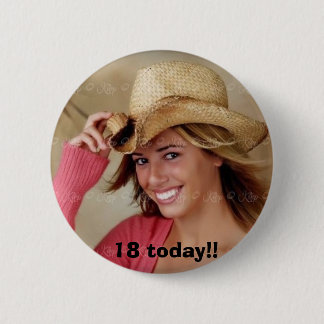 cowboy, 18 vandaag!! ronde button 5,7 cm