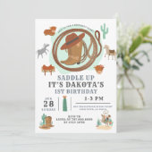 Cowboy 1er Anniversaire Invitation (Debout devant)
