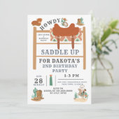 Cowboy 2e anniversaire Boy Invitation (Debout devant)