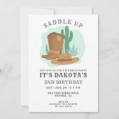 Cowboy 2e uitnodiging van de Birthday Party (Voorkant)