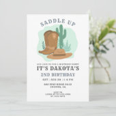Cowboy 2e uitnodiging van de Birthday Party (Staand voorkant)