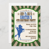 Cowboy 4e uitnodiging van de Birthday Party (Voorkant / Achterkant)