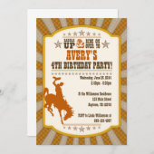 Cowboy 4e uitnodiging van de Birthday Party (Voorkant / Achterkant)