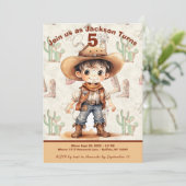 Cowboy 5e anniversaire Bash Invitation (Debout devant)