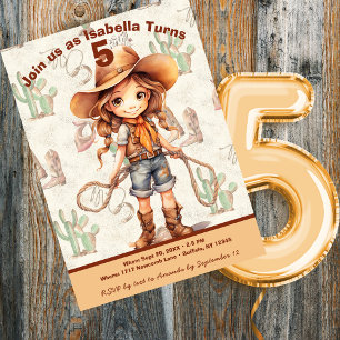 Cowboy 5e anniversaire Bash Invitation