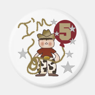 Cowboy 5e verjaardag T-shirts en geschenken Magneet