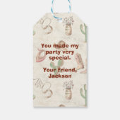 Cowboy 5th Birthday Bash Cadeaulabel (Achterkant)