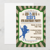 Cowboy 5th Birthday Party Invitation Kaart (Voorkant / Achterkant)