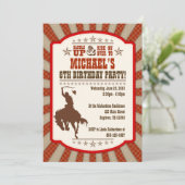 Cowboy 6e anniversaire de fête Invitation (Debout devant)