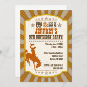 Cowboy 9e anniversaire de fête Invitation (Devant / Derrière)