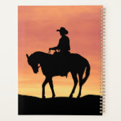 Cowboy à cheval au coucher du soleil (Dos)
