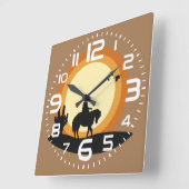 Cowboy à cheval horloge murale (Angle)