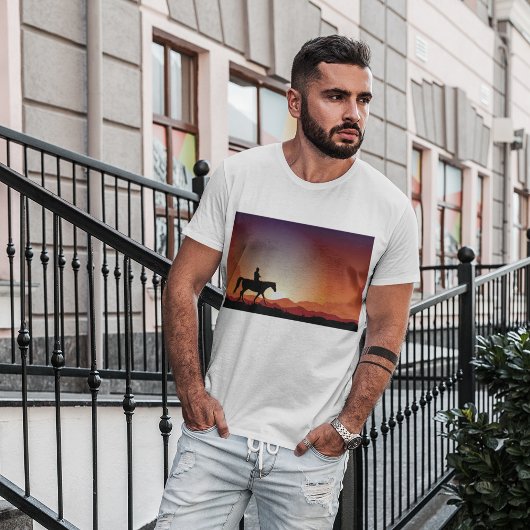 Cowboy À Cheval T-Shirt Homme