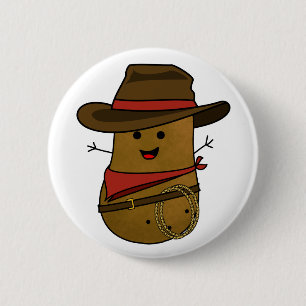 Cowboy Aardappel Ronde Button 5,7 Cm