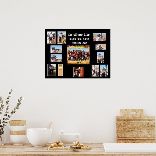 Cowboy Action Tir Événement Affiches personnalisée (Cuisine)