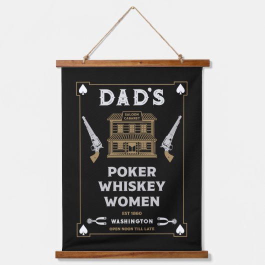 Cowboy Amerikaans Frontier Saloon Hangend Wandkleed (Voorkant)