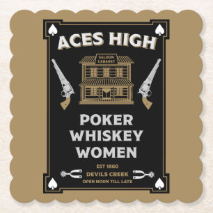 Cowboy Amerikaans Frontier Saloon Kartonnen Onderzetters