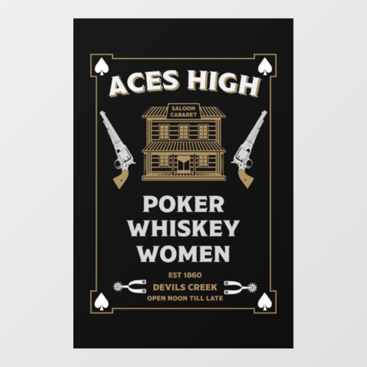 Cowboy Amerikaans Frontier Saloon Raamsticker (Vel)