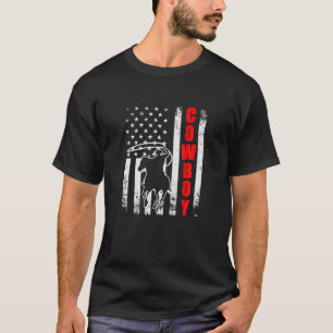 Cowboy Amerikaanse vlag USA Patriottische Paardrij T-shirt