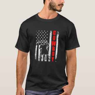 Cowboy Amerikaanse vlag USA Patriottische Paardrij T-shirt