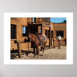 Cowboy and horse in the wild West, Verenigde State Poster