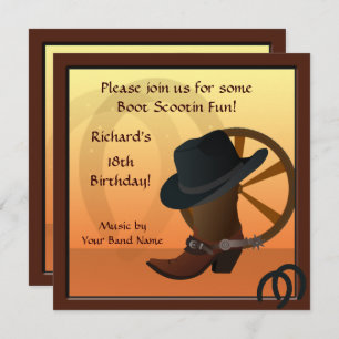 Cowboy Anniversaire Fête Invitation personnalisée