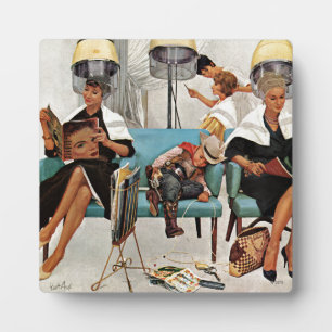 Cowboy Aslapen in Beauty Salon Fotoplaat