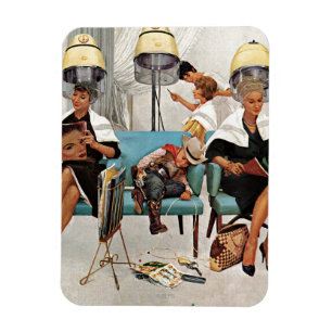 Cowboy Aslapen in Beauty Salon Magneet