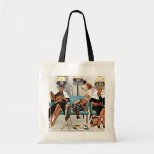 Cowboy Aslapen in Beauty Salon Tote Bag