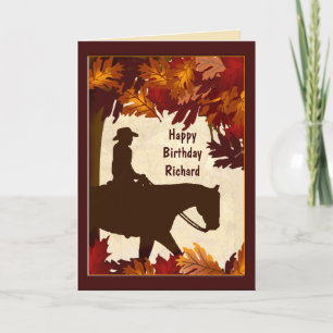 Cowboy Automne Carte d'anniversaire personnalisée