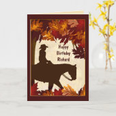 Cowboy Autumn Custom Birthday Kaart (Gele Bloem)