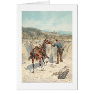 Cowboy avec le cheval dans Arroyo… (1324)