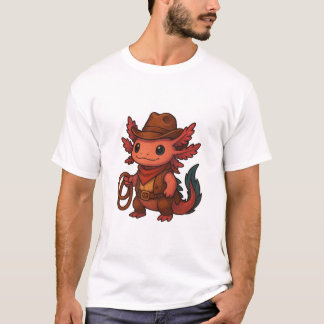 Cowboy Axolotl T-shirt - Grappige Westerne Stijl