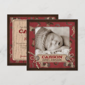 Cowboy Baby Announcement Square Aankondiging (Voorkant / Achterkant)