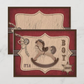 Cowboy-Baby-Briefkaart Aankondigingskaart (Voorkant / Achterkant)