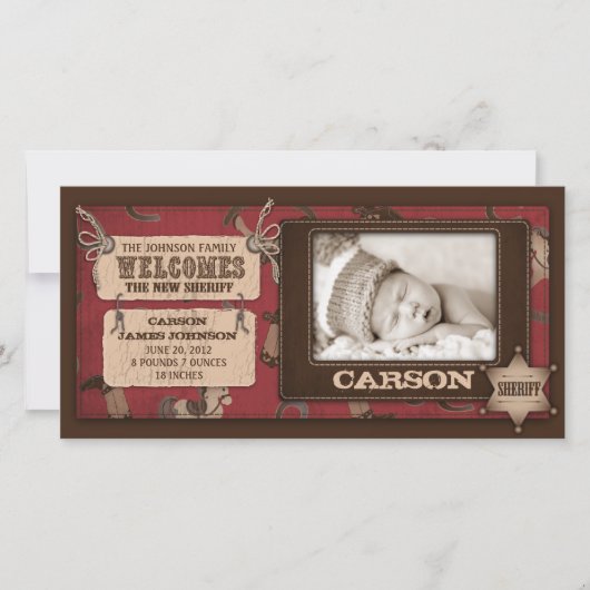 Cowboy Baby Carte photo 2 (Devant)