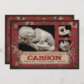 Cowboy Baby Faire-part Card 2 (Devant / Derrière)