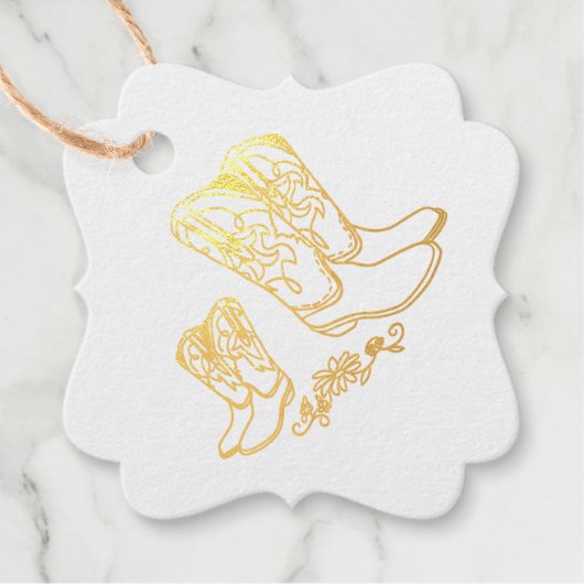 Cowboy Baby shower Bedankjes Labels (Voorkant)