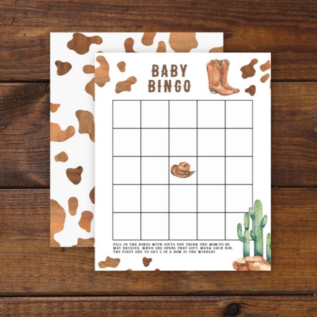 Cowboy Baby shower Bingo spel (Creator heeft geüpload)