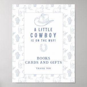 cowboy baby shower - boeken kaarten en cadeaus pos poster