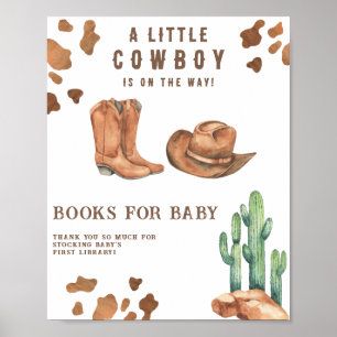 Cowboy baby shower boeken voor baby poster