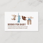 Cowboy Baby shower Books for Baby Enclosure Informatiekaartje (Voorkant)