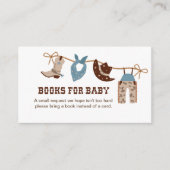 Cowboy Baby shower Books for Baby Enclosure Informatiekaartje (Voorkant)