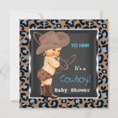 Cowboy Baby shower Boy Blue Brown Kaart (Voorkant)