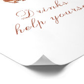 Cowboy baby shower - drinks, help yourself poster (Hoek)