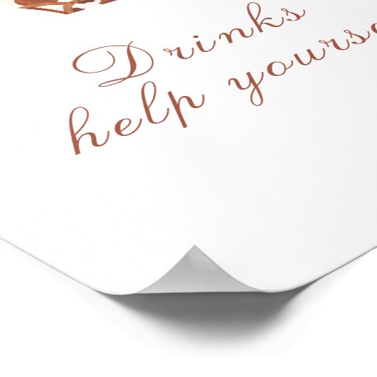 Cowboy baby shower - drinks, help yourself poster (Hoek)