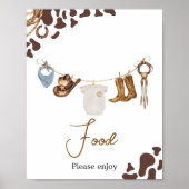 Cowboy Baby shower Eten Poster (Voorkant)