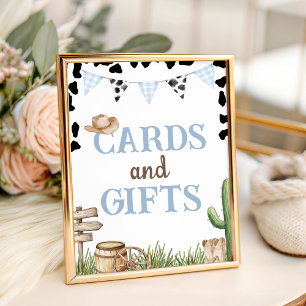 Cowboy Baby Shower Favor Table Bordje Reclamebord Met Voetstuk